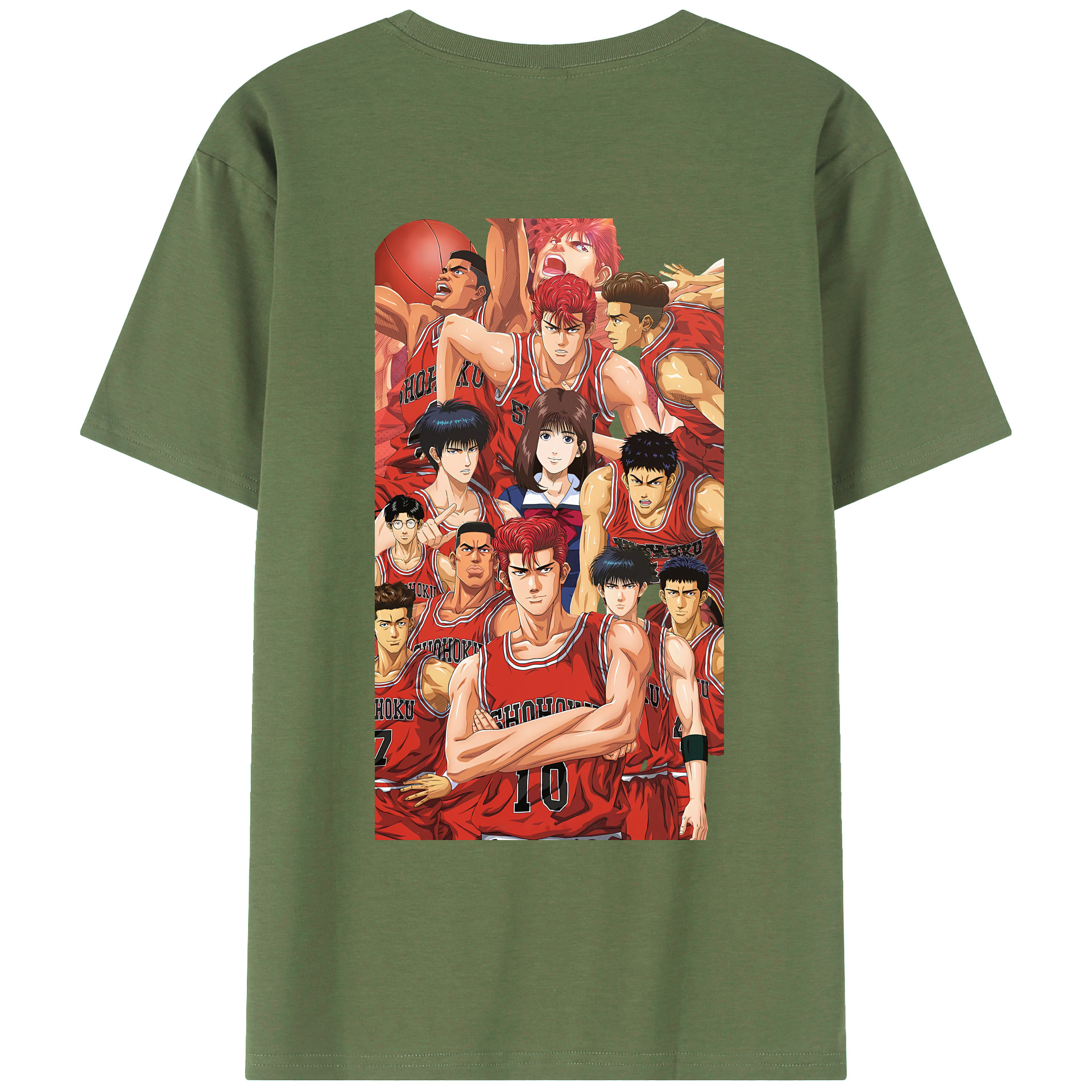 （画像用） SLAM DUNK／スラムダンク 綿100％ メンズ半袖Tシャツ（バックプリント） 通気性